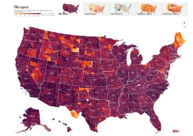美国疫情最新情况地图分析